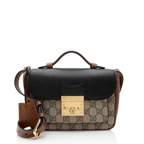 Gucci GG Supreme Leather Padlock Mini Crossbody Bag