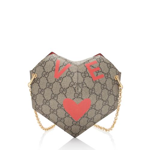 Gucci GG Supreme Love Heart Valentines Mini Crossbody