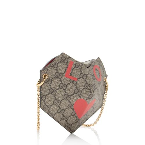 Gucci GG Supreme Love Heart Valentines Mini Crossbody