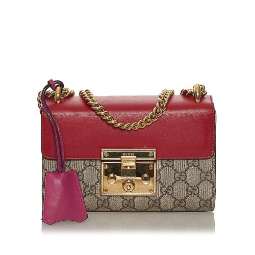 Gucci Gg Supreme Padlock Crossbody Bag 