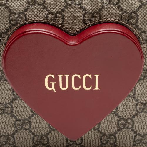 Gucci GG Supreme Script Logo Heart Crossbody