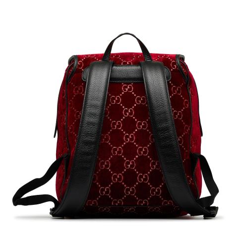 Gucci GG Velvet Double Buckle Backpack