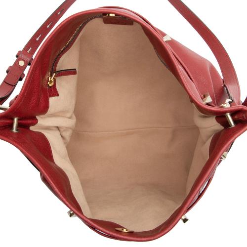 Gucci Glazed Calfskin Horsebit 1955 Morsetto Drawstring Shoulder Bag