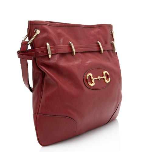 Gucci Glazed Calfskin Horsebit 1955 Morsetto Drawstring Shoulder Bag