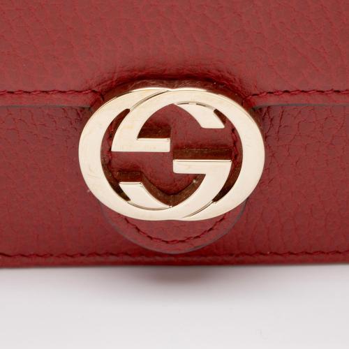 Gucci Grained Calfskin Interlocking G Chain Wallet