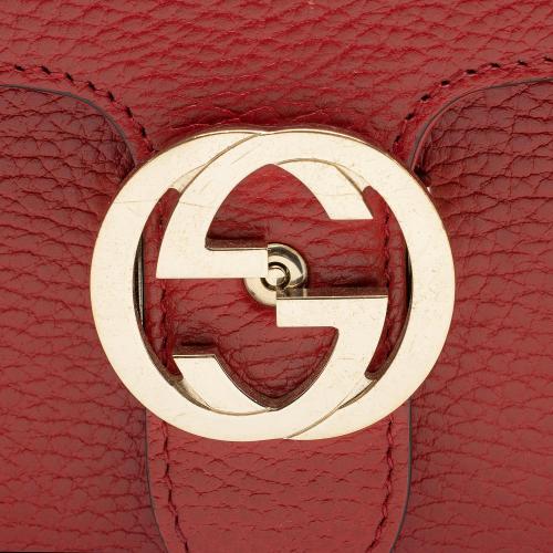 Gucci Grained Calfskin Interlocking G Small Shoulder Bag