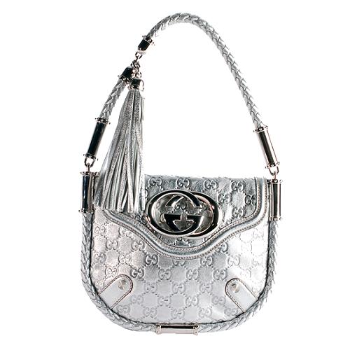 Gucci Guccissima Leather Britt Small Shoulder Handbag