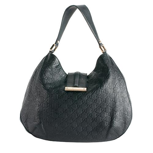 Gucci Guccissima Leather New Ladies Web Large Hobo
