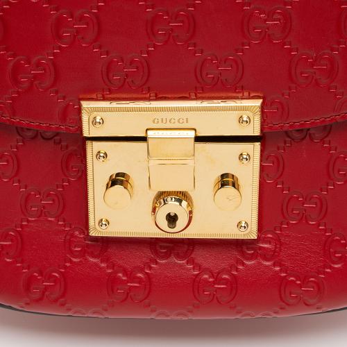 Gucci Guccissima Leather Padlock Saddle Medium Shoulder Bag