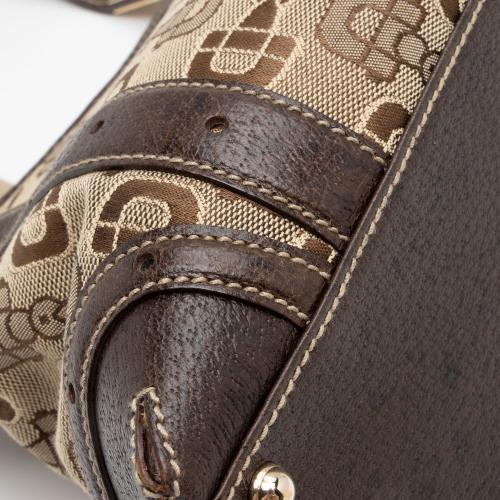 Gucci Horsebit Canvas Shoulder Bag
