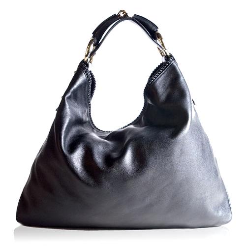 Gucci Horsebit Leather Hobo Handbag