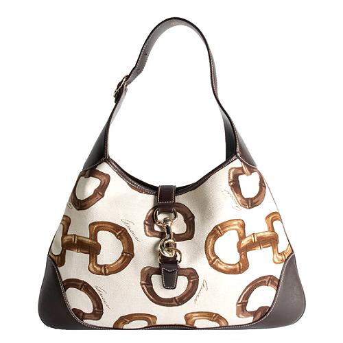 Gucci Horsebit Print Hobo Bag