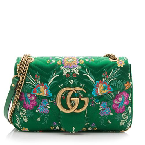 Gucci Jacquard GG Marmont Floral Medium Shoulder Bag