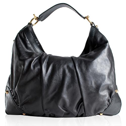 Gucci Jockey Large Leather Hobo Handbag