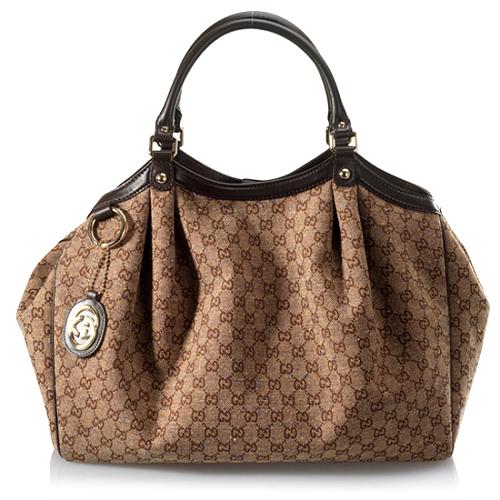 Gucci Large Sukey GG Flecked Fabric Tote 