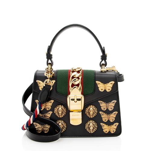Gucci Leather Animal Studs Sylvie Mini Bag