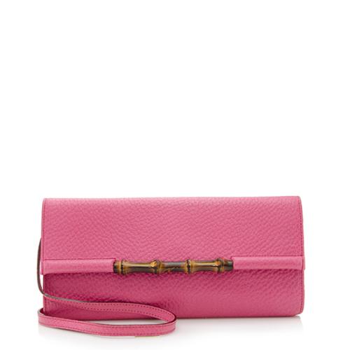 Gucci Leather Bamboo Clutch