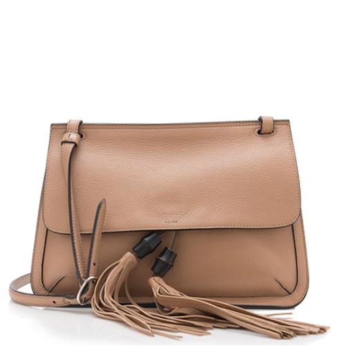 Gucci Leather Bamboo Daily Shoulder Bag