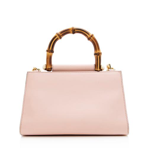 Gucci Leather Bamboo Nymphaea Top Handle Small Tote