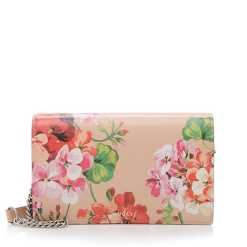 Gucci Leather Blooms Wallet on Chain Bag