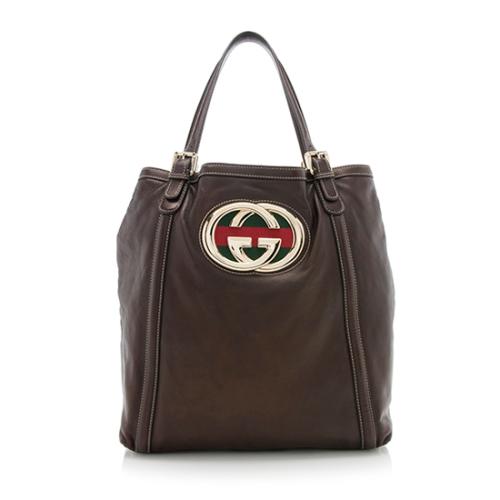 Gucci Leather Britt Large Tote