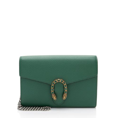 Gucci Leather Crystal Dionysus Chain Wallet