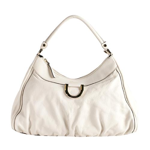 Gucci Leather D Gold Hobo