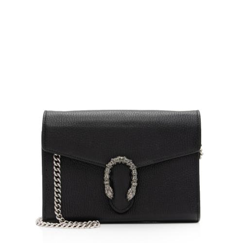 Gucci Leather Crystal Dionysus Chain Wallet