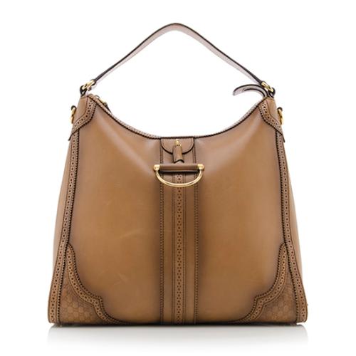 Gucci Leather Duilio Brogue Hobo