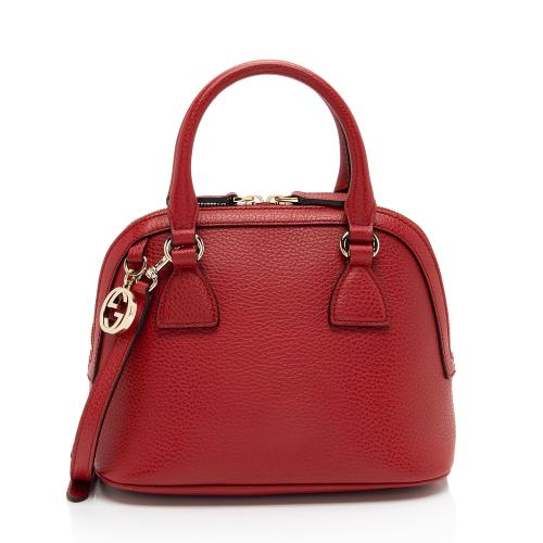 Gucci Leather GG Charm Dome Small Shoulder Bag