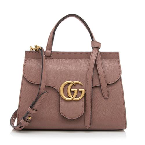 Gucci Leather GG Marmont Mini Top Handle Bag