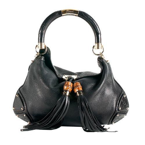 Gucci Leather Indy Medium Top Handle Hobo
