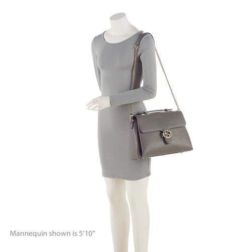 Gucci Calfskin Interlocking G Top Handle Medium Shoulder Bag, Gucci  Handbags