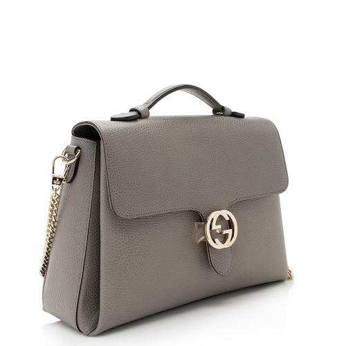 Opgewonden zijn Kort geleden doorboren Gucci Grained Calfskin Interlocking G Top Handle Medium Shoulder Bag |  [Brand: id=25, name=Gucci] Handbags | Bag Borrow or Steal