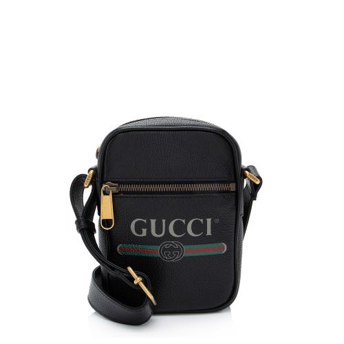 Gucci Leather Logo Mini Messenger Bag