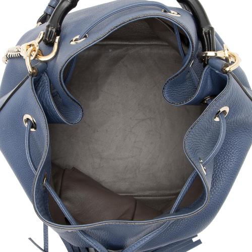 Gucci Leather Miss Bamboo Bucket Bag