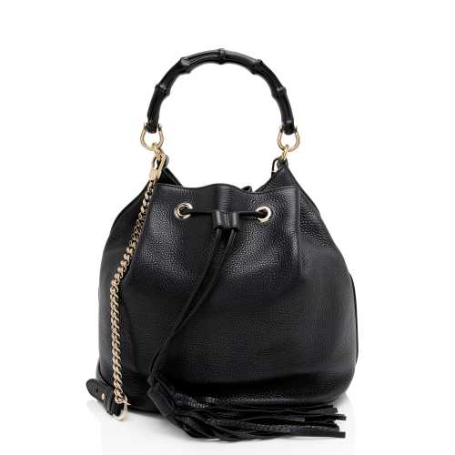 Gucci Leather Miss Bamboo Bucket Bag