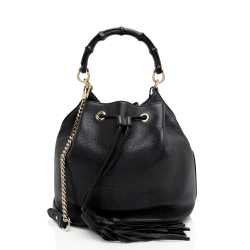 Gucci Leather Miss Bamboo Bucket Bag