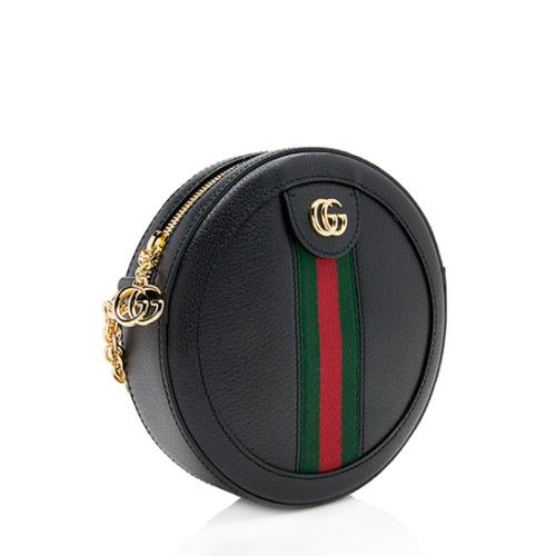 Gucci Leather Ophidia Round Mini Shoulder Bag