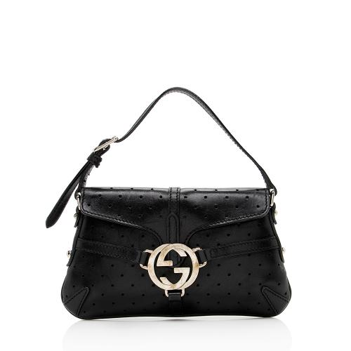 Gucci Leather Perforated Reins Pochette
