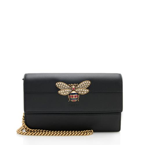 Gucci Leather Queen Margaret Wallet on Chain