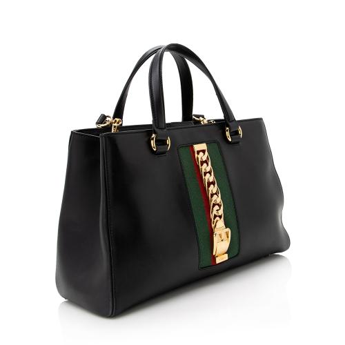 Gucci Leather Sylvie Top Handle Tote