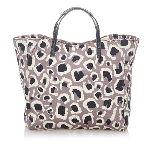 Gucci Leopard Printed Nylon Tote Bag