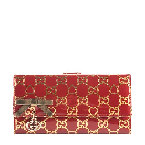 Gucci Limited Edition Patent Leather Valentines Continental Wallet 