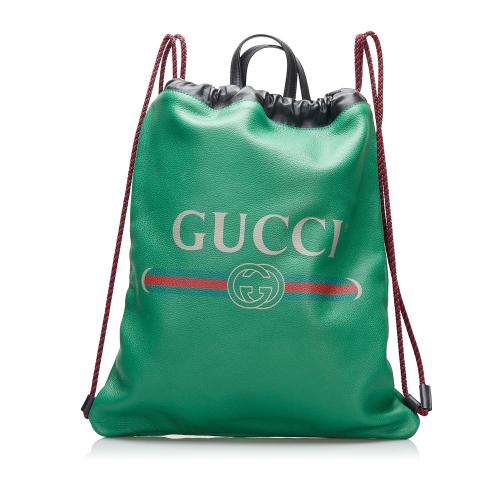 Gucci Logo Drawstring Backpack