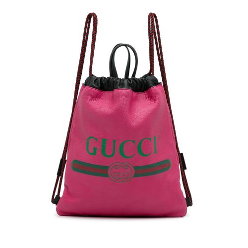 Gucci Logo Drawstring Backpack