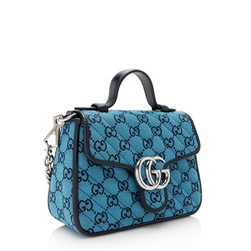 Gucci Matelasse GG Canvas Marmont Top Handle Mini Shoulder Bag