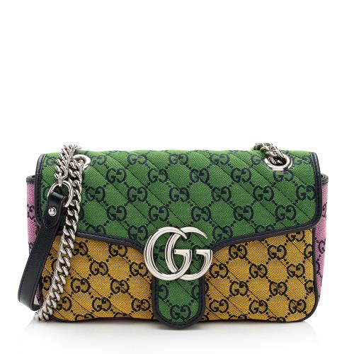 Gucci Multicolor Matelasse GG Canvas Marmont Small Shoulder Flap Bag