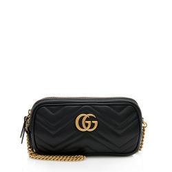 Gucci Matelasse Leather GG Marmont Triple-Zip Mini Bag