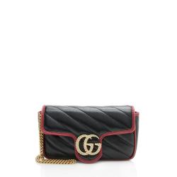 Gucci Matelasse Leather Torchon GG Marmont Super Mini Bag